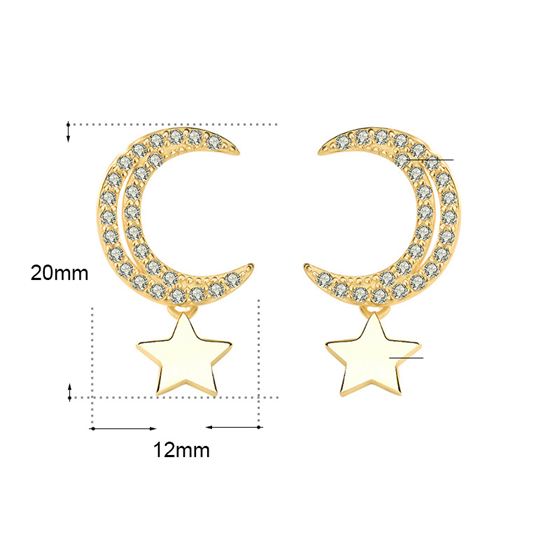 Lune Étoilée – Boucles d’Oreilles Argent 925 & Zircons